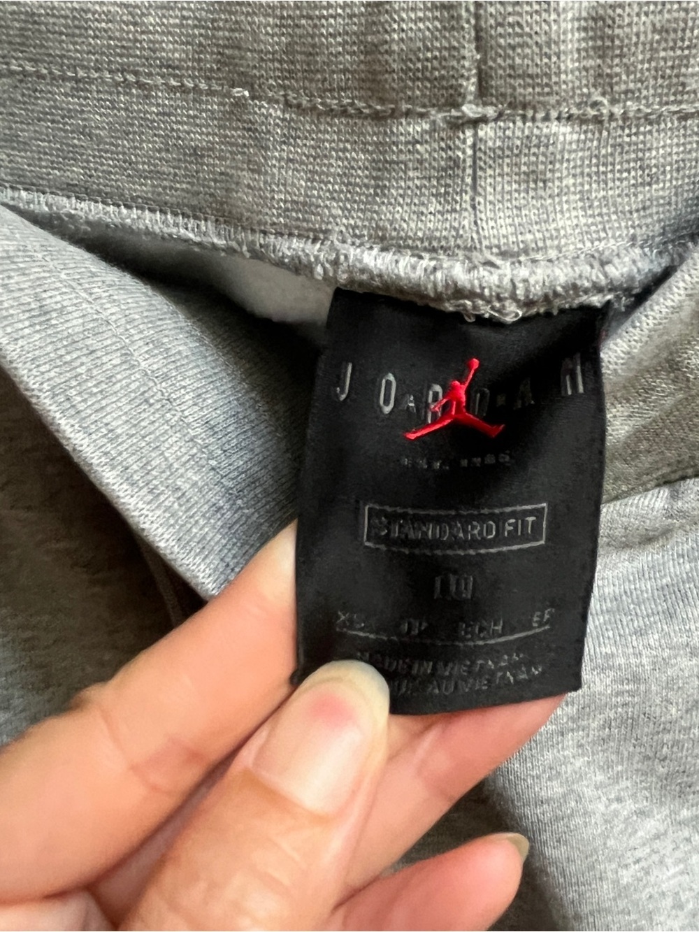 Jordan Flight Grey Fleece Jogger Sweatpants Mens XS - Picture 9 of 10